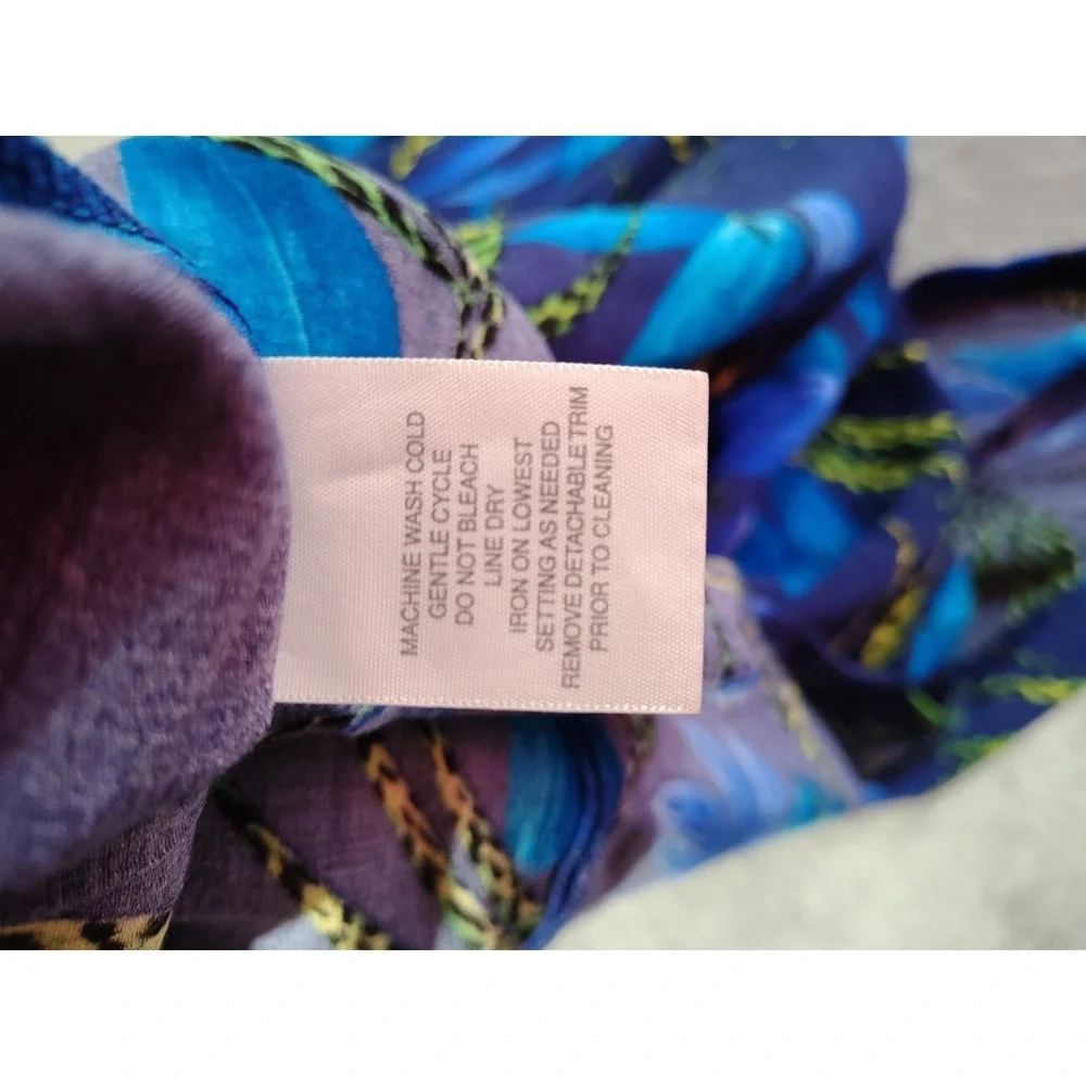 Worthington Maxi Dress Ladies 8P Petite Blue Floral‎ Island Vacation Light